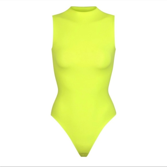 SKIMS Neon Lime Fits Everybody Bodysuit NEW Green Highlighter - Picture 3 of 10